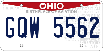 OH license plate GQW5562