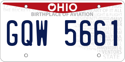 OH license plate GQW5661