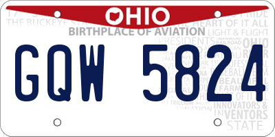 OH license plate GQW5824