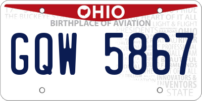 OH license plate GQW5867