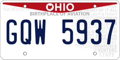 OH license plate GQW5937
