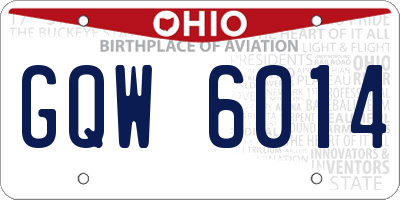 OH license plate GQW6014