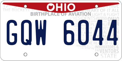 OH license plate GQW6044