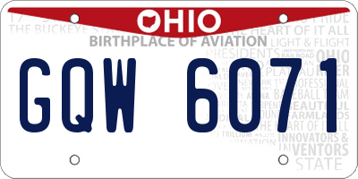 OH license plate GQW6071