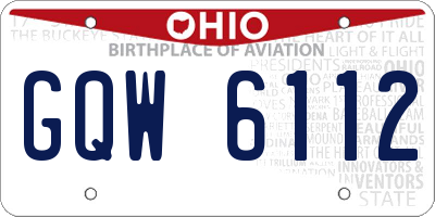 OH license plate GQW6112