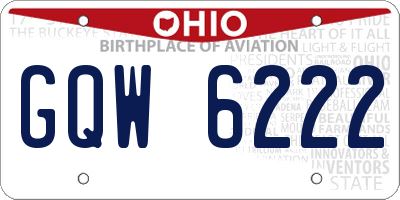 OH license plate GQW6222