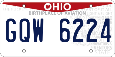 OH license plate GQW6224