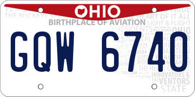 OH license plate GQW6740