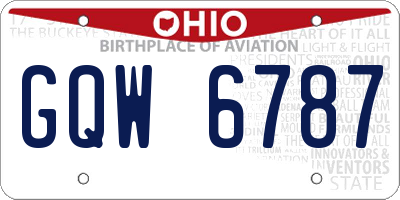 OH license plate GQW6787