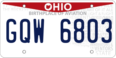 OH license plate GQW6803