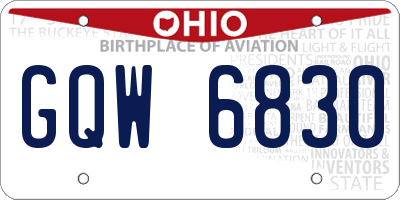 OH license plate GQW6830
