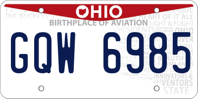 OH license plate GQW6985