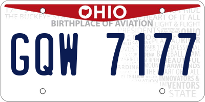 OH license plate GQW7177