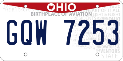 OH license plate GQW7253