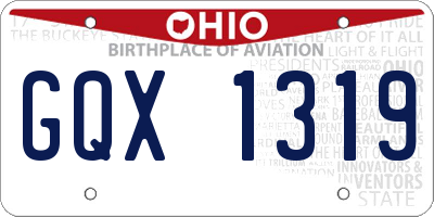OH license plate GQX1319