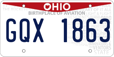 OH license plate GQX1863