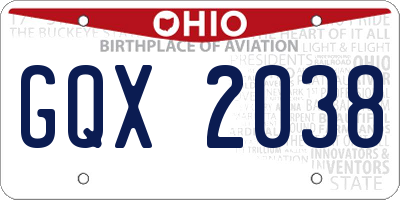 OH license plate GQX2038