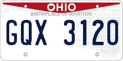 OH license plate GQX3120
