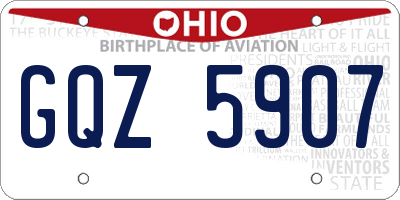 OH license plate GQZ5907
