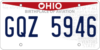 OH license plate GQZ5946