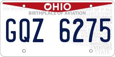 OH license plate GQZ6275