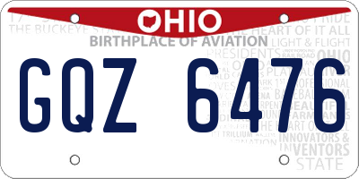 OH license plate GQZ6476