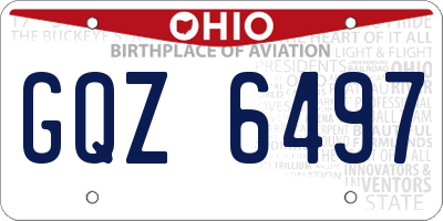 OH license plate GQZ6497