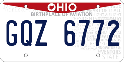 OH license plate GQZ6772