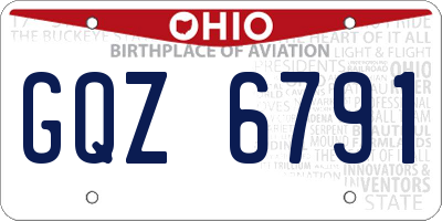 OH license plate GQZ6791