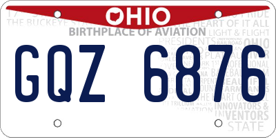 OH license plate GQZ6876