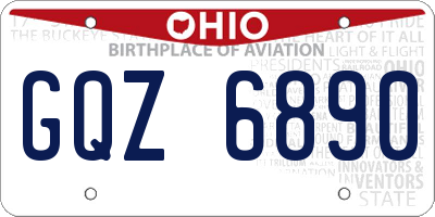 OH license plate GQZ6890