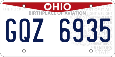 OH license plate GQZ6935