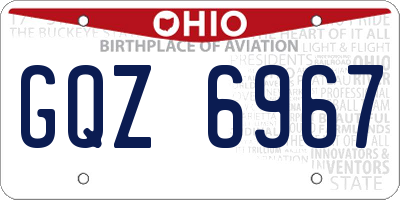 OH license plate GQZ6967