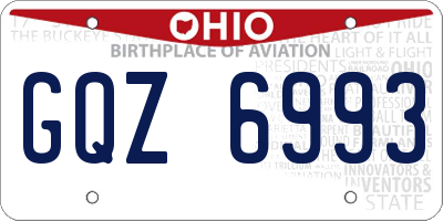 OH license plate GQZ6993