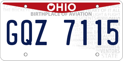 OH license plate GQZ7115