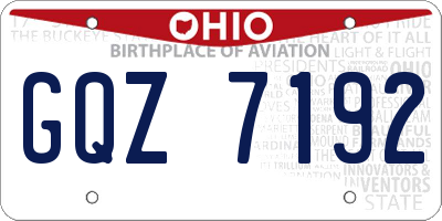 OH license plate GQZ7192