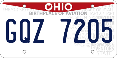 OH license plate GQZ7205