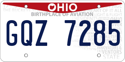 OH license plate GQZ7285