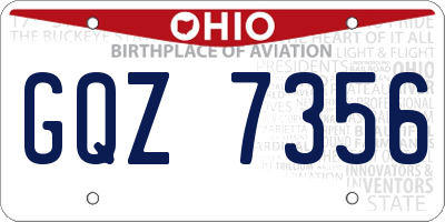 OH license plate GQZ7356