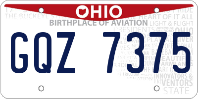 OH license plate GQZ7375