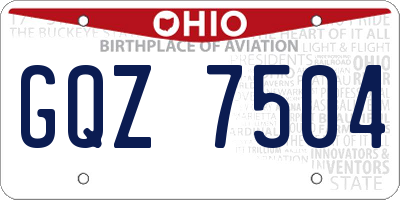 OH license plate GQZ7504