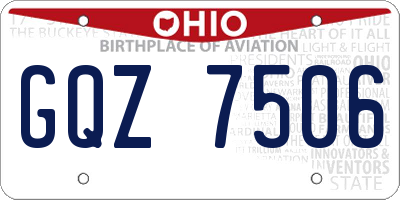 OH license plate GQZ7506