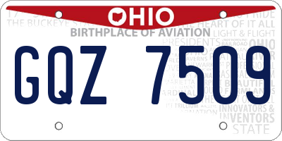 OH license plate GQZ7509