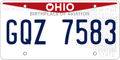OH license plate GQZ7583