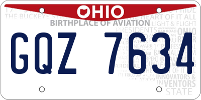 OH license plate GQZ7634