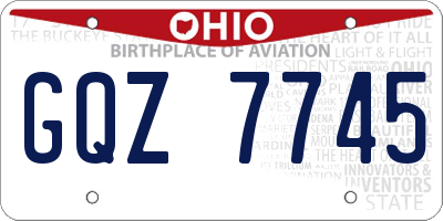 OH license plate GQZ7745