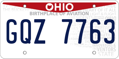 OH license plate GQZ7763