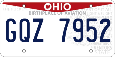 OH license plate GQZ7952