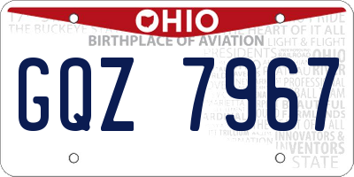OH license plate GQZ7967