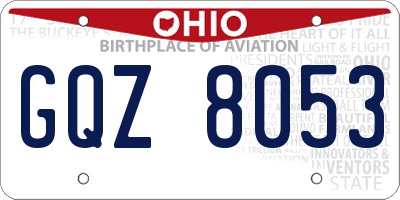 OH license plate GQZ8053